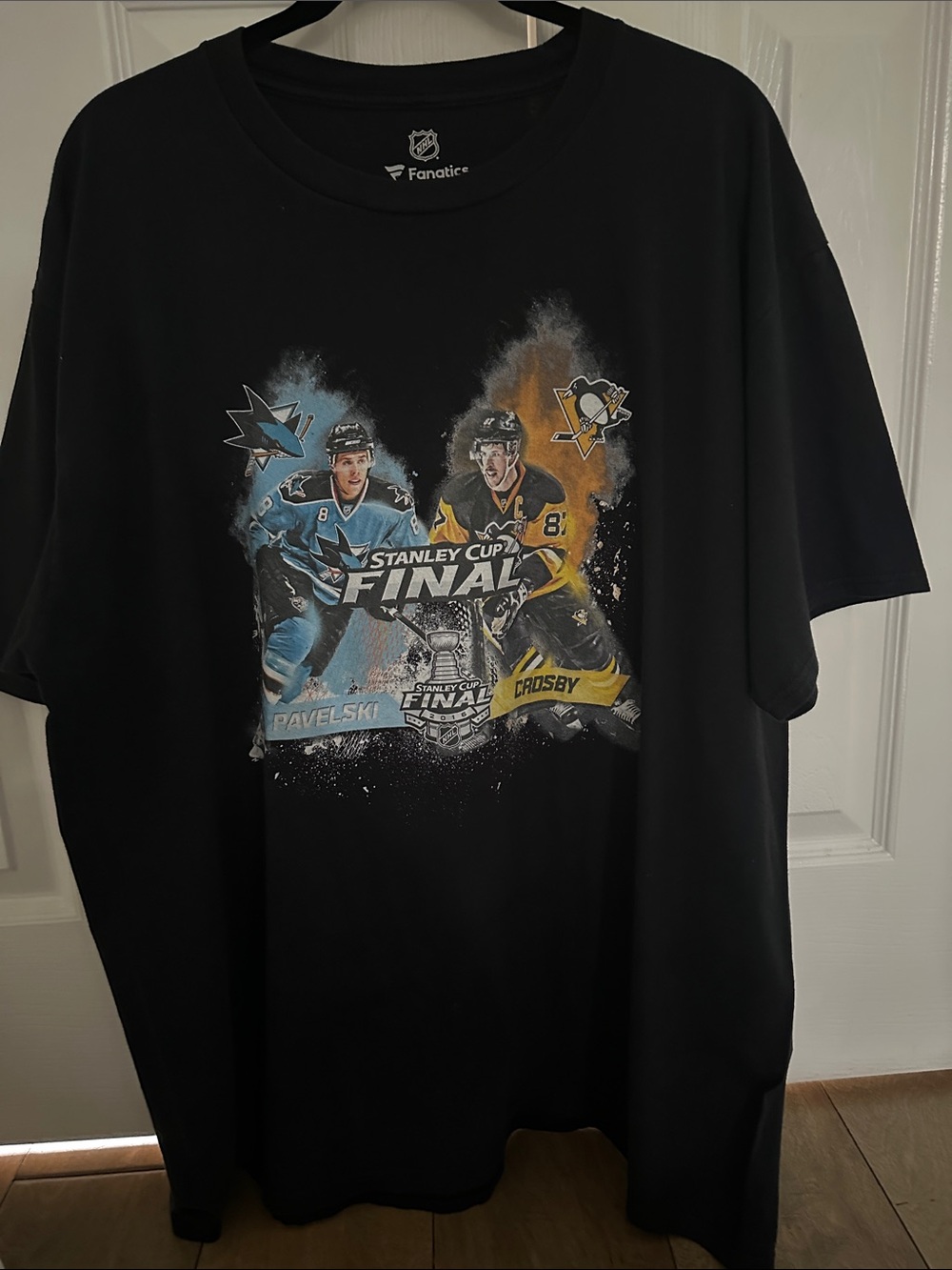 Vintage Fanatics Black Stanley Cup Final Graphic Tee with Blue and Gold Accents